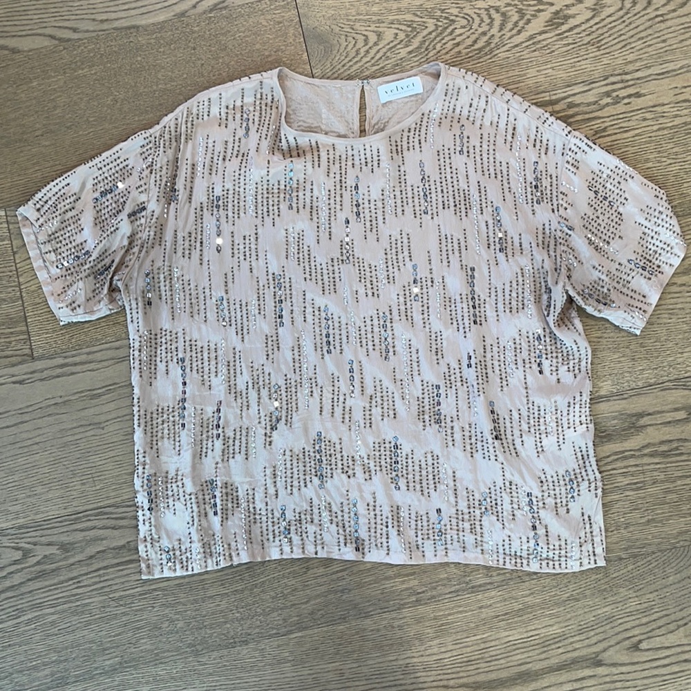 Velvet Sequinned Top - size small